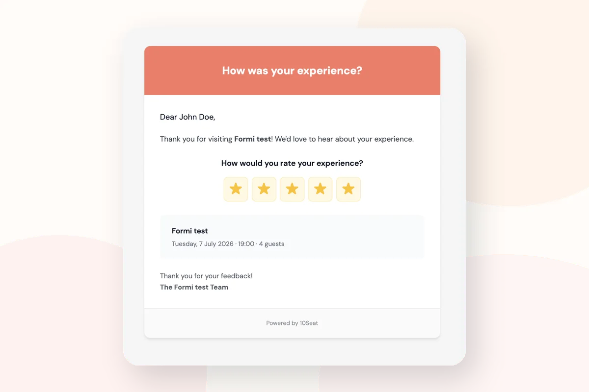 Automated post-visit review email flow